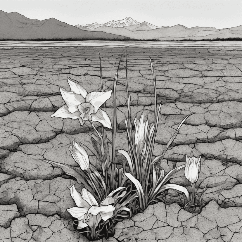 Cup's broken. Daffodil's still pushing.